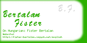 bertalan fister business card